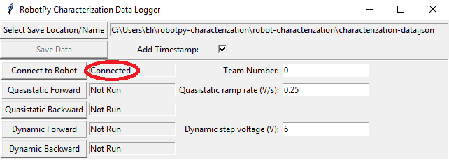 Connected to the robot