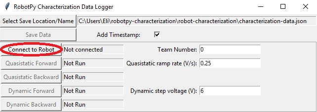 Connecting to the robot