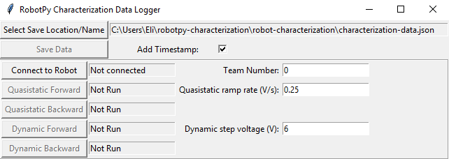 The data logger user interface
