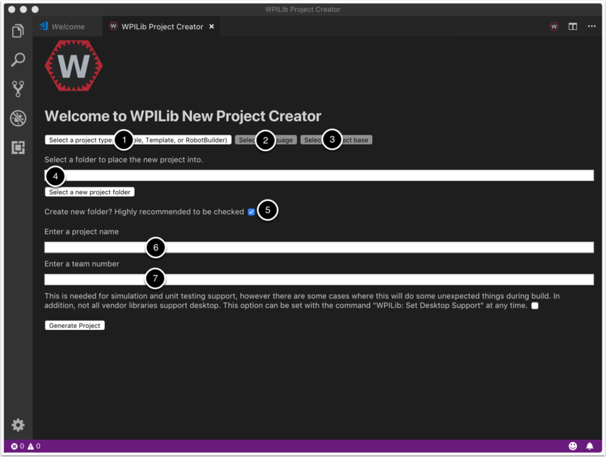 New Project Creator
