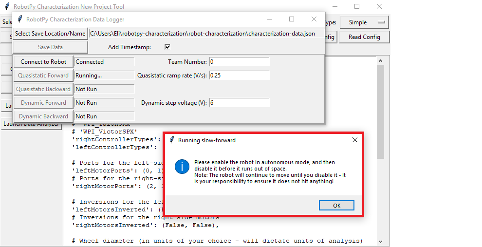 Running the various tests