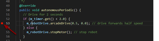 Setting a Breakpoint